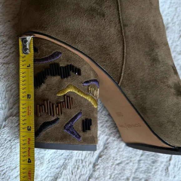 Donald J Pliner Women's Vantisp Kid Suede Boot Khaki Size 9.5 - Picture 15 of 16